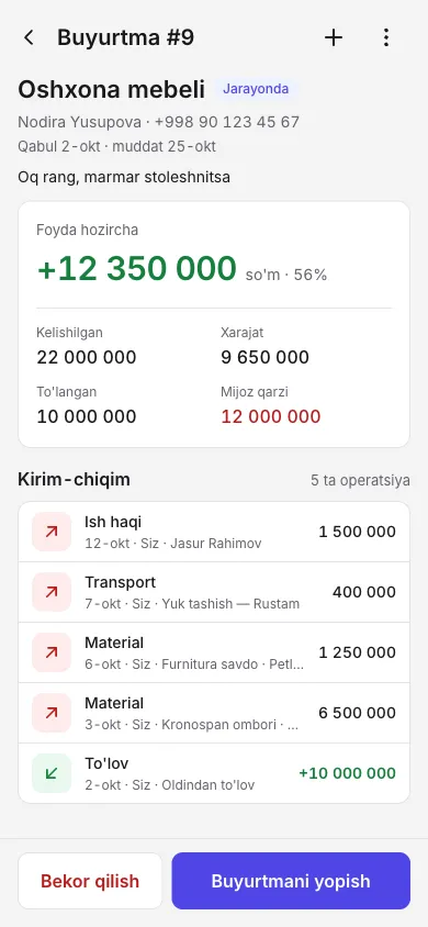 Buyurtma ichida